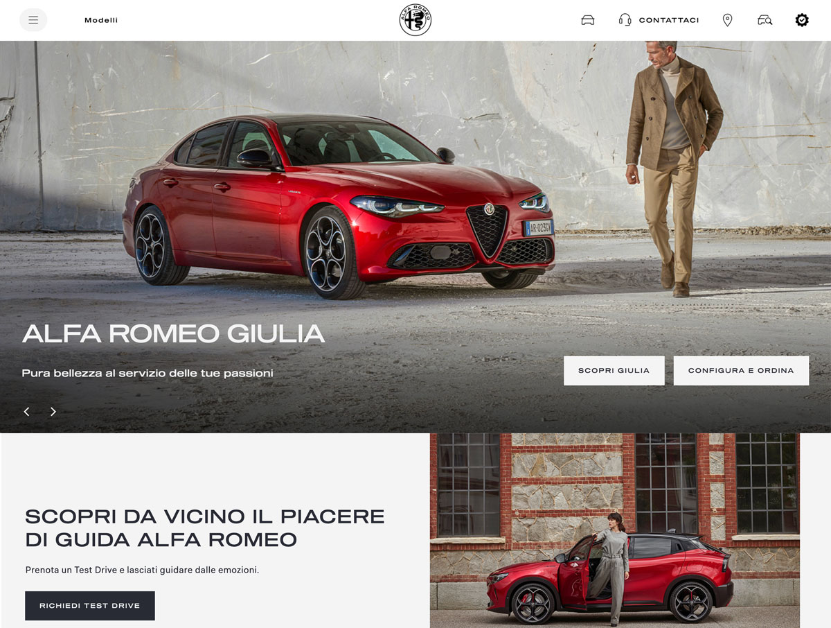 Sito Alfa Romeo – sviluppo pagine su Adobe Experience Manager