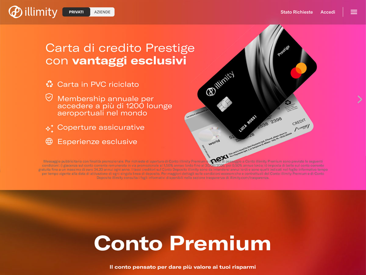 Sito illimitybank.com – sviluppo frontend su Storyblok