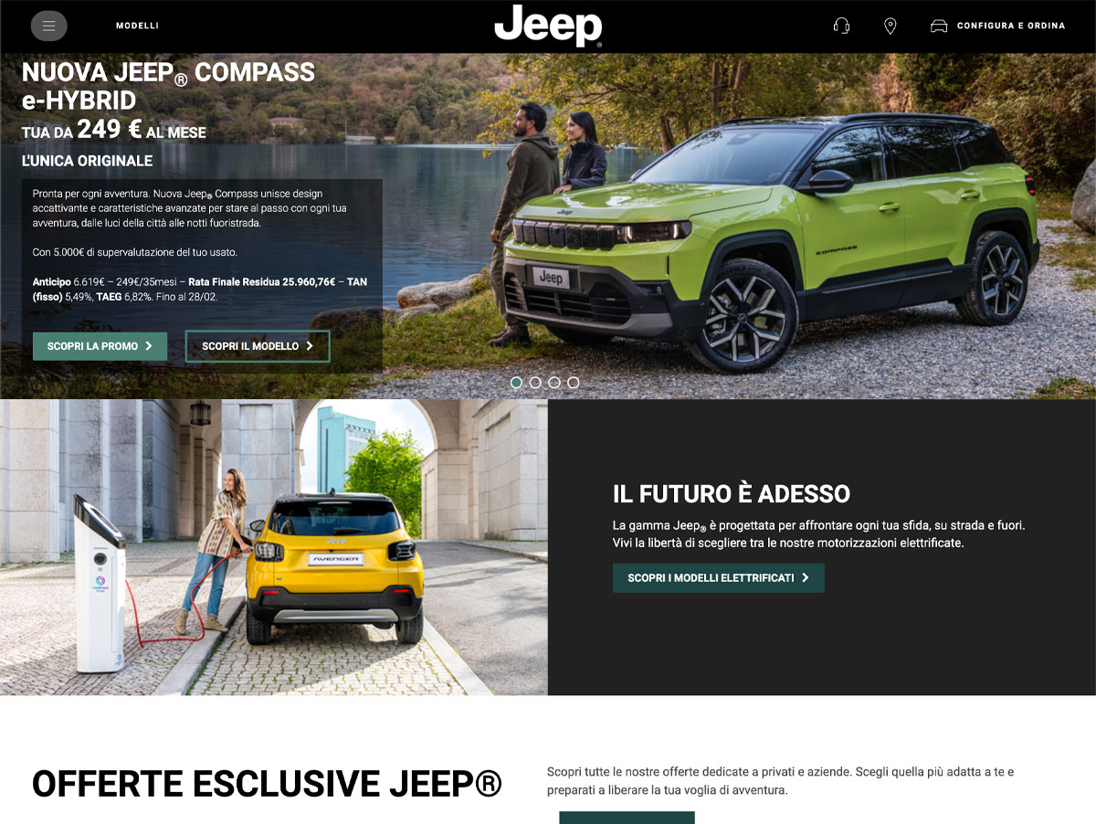 Sito Jeep – sviluppo pagine su Adobe Experience Manager