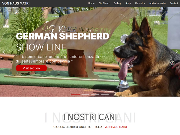 Sito web allevamento Von Haus Matri – web design e sviluppo